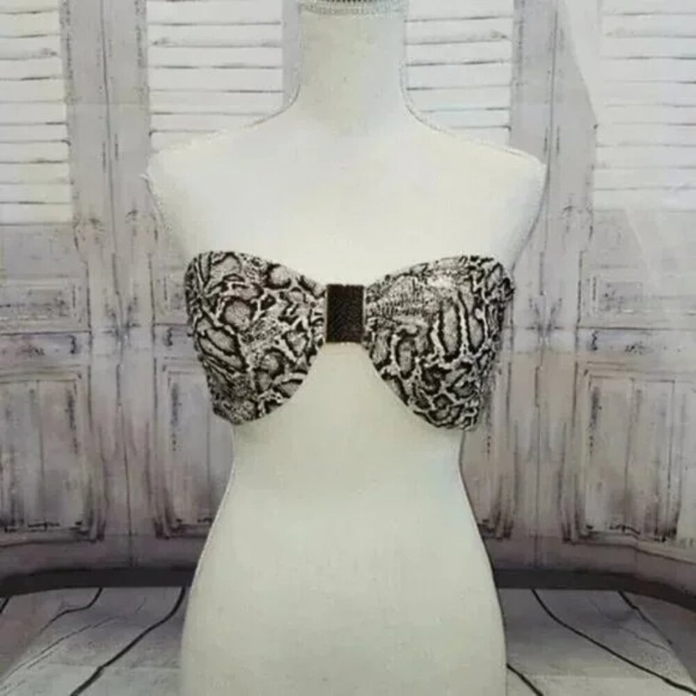 Carmen Marc Valvo Animal Print Bikini Top